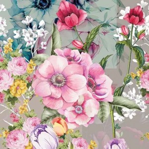 Салфетка для декупажа "Разные цветы" бумажная, 13313030, 33х33 см